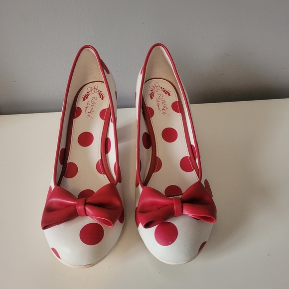Lola Ramona Red And White Polka Dot Heels, VGUC, Size 39 - Picture 2 of 11
